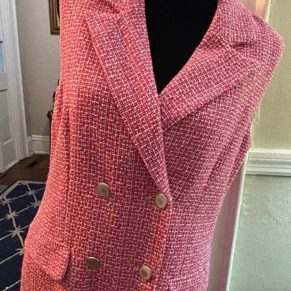 Nicole Miller Pink Tweed Dress with Gold Accents - Picture 16 of 16